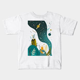 Galaxy fox Kids T-Shirt